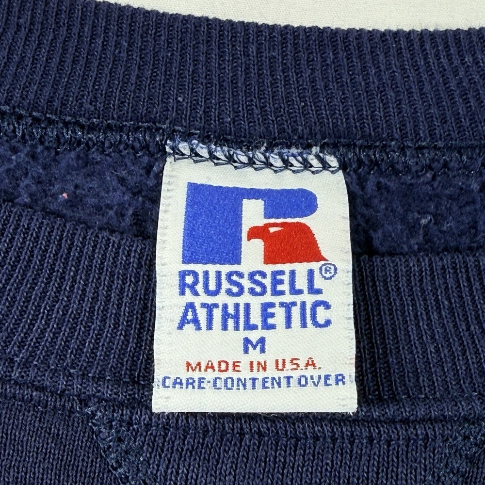 Vintage‎ Russell Athletic UCLA Spell Out Crewneck Sweatshirt Size M USA 90s Navy - Picture 4 of 13